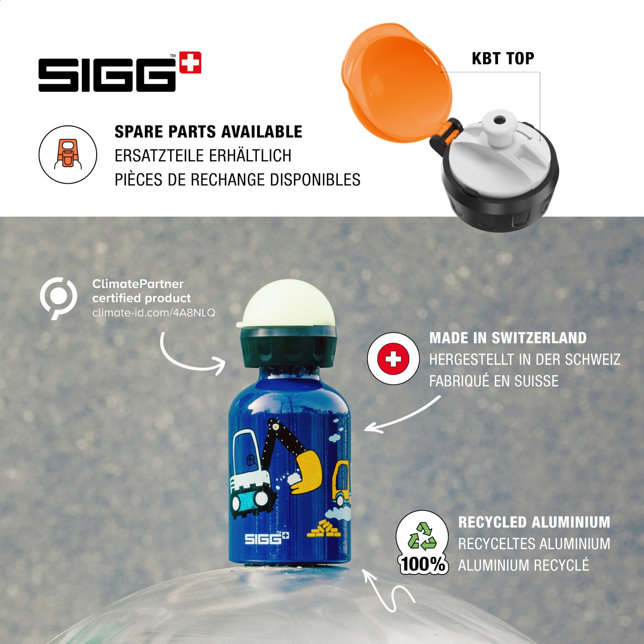 SIGG - Kids Water Bottle - Bear Friend - Leakproof - Lightweight - BPA Free - Aluminum - 10 Oz